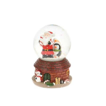 Sfera di vetro con acqua e luce Led decorazione natalizia h 7  cm