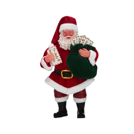 Statuetta decorativa Babbo Natale decorazione natalizia h 17 cm