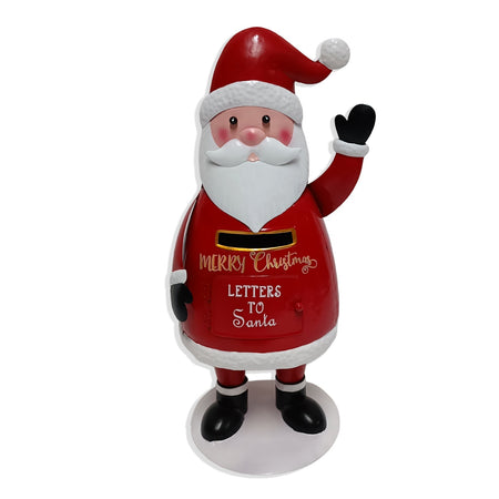 Babbo Natale porta lettere in latta decorazione natalizia h 36 cm