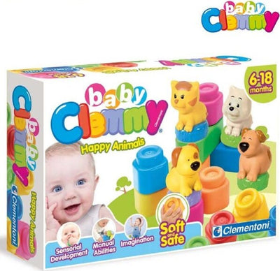 Baby-Clemmy-Happy-Animals-Giocattoli-Per-L'infanzia-Mattoncini-Colorati-Animali