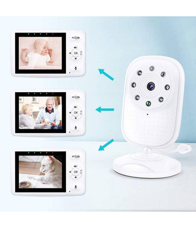 Baby Monitor Videocamera Schermo 3.5" Wireless Con Fotocamera Visione Notturna