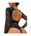 Body Con Strass In Rete Trasparente Sexy Donna Intimo In Pizzo Lingerie Babydoll