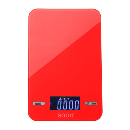 SOGO BILANCIA da cucina elettronica  vetro temperato rosso