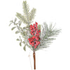 Ramo natalizio decorativo con bacche rosse, per interno ed esterno, da 24 cm