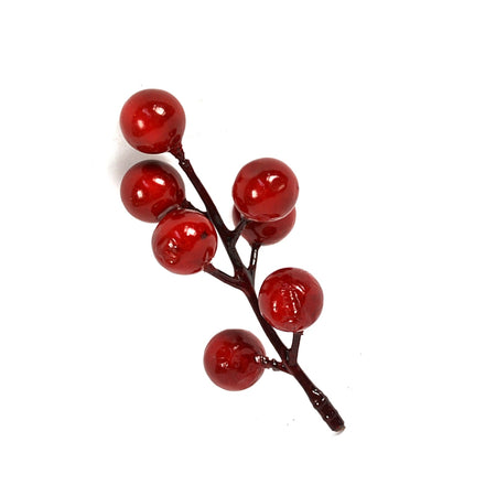 Spillone chiudi pacco con bacche rosse addobbi per Alberi e Ghirlande natalizie 12 pezzi