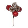 Spillone rametto decorativo con bacche e pigne per interni ed esterni h 12 cm