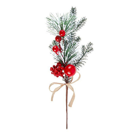 Bacche rosse prima neve per albero di natale in polistirolo per decorazioni natalizie
