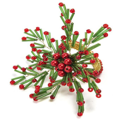 Portatovaglioli moderno natalizio con perline decorazione natalizia