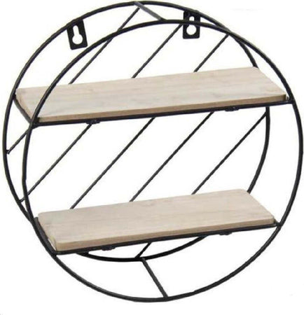 Bacheca In Metallo Rotonda Da Parete Con Mensole In Legno 25 X 10 Cm Nero 832161 Casa e cucina/Organizzazione interni/Porta oggetti cassetti e scaffali/Mensole da muro Trade Shop italia - Napoli, Commerciovirtuoso.it