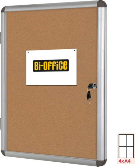 Bacheca per interni - fondo in sughero - 4 fogli A4 - verticale - Bi-Office Cancelleria e prodotti per ufficio/Archivio ufficio e accessori per scrivania/Lavagne e bacheche/Bacheche multifunzione Eurocartuccia - Pavullo, Commerciovirtuoso.it