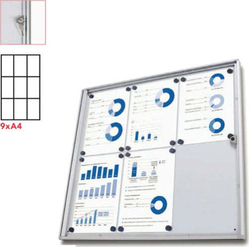 Bacheca per interni Economy - magnetica - 9 fogli A4 - anta battente - Studio T Cancelleria e prodotti per ufficio/Archivio ufficio e accessori per scrivania/Lavagne e bacheche/Bacheche multifunzione Eurocartuccia - Pavullo, Commerciovirtuoso.it