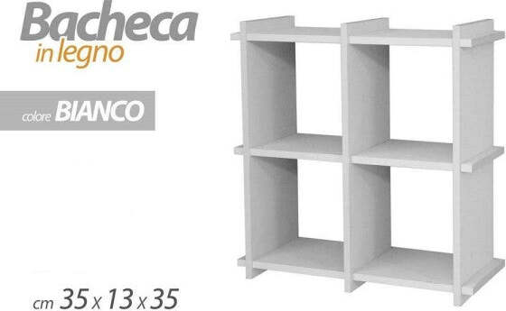 Bacheca-Scaffale-Da-Parete-Mensola-In-Legno-Bianco-35x13x35cm-4-Scomparti-782459