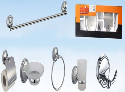 BAGNO 6 ACCESSORI CROMATO PORTA ASCIUGAMANO ROTOLO BICCHIERE SPAZZOLINI  Trade Shop italia - Napoli, Commerciovirtuoso.it