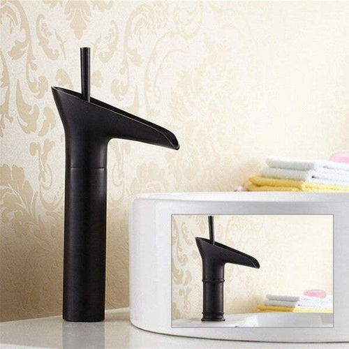 Bagno-Lavandino-Bidet-Lavabo-Miscelatore-Rubinetto-Ottone-Nero-Antico-Cascata