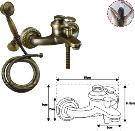 Bagno Miscelatore Esterno Doccia A Parete Doccetta Ottone Rubinetto Vintage Fai da te/Attrezzature per cucine e bagni/Attrezzature per bagni/Rubinetti per lavandini bagno Trade Shop italia - Napoli, Commerciovirtuoso.it