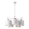 Lampadario Contemporaneo Balance Acciaio Bianco Nichel Lucido 5 Luci E27