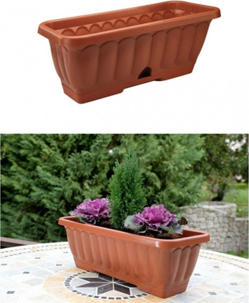 Balconetta Fioriera Rettangolare 40x17x20 Cm Vaso In Plastica Cassetta Sottovaso Articoli da Giardino > Arredo giardino Trade Shop italia - Napoli, Commerciovirtuoso.it