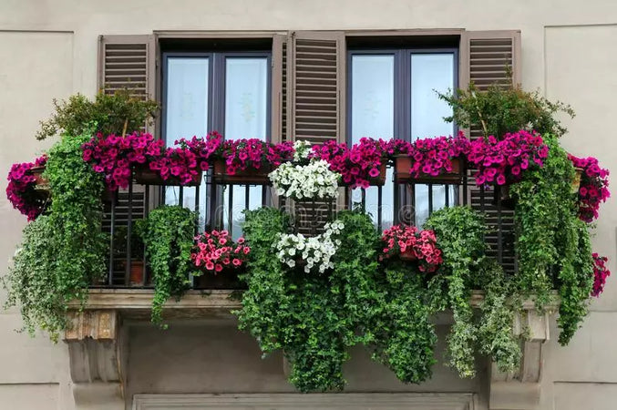 Balconiera fissa "Tulipano" portavaso rettangolare in ferro battuto fioriera "Made in Italy"