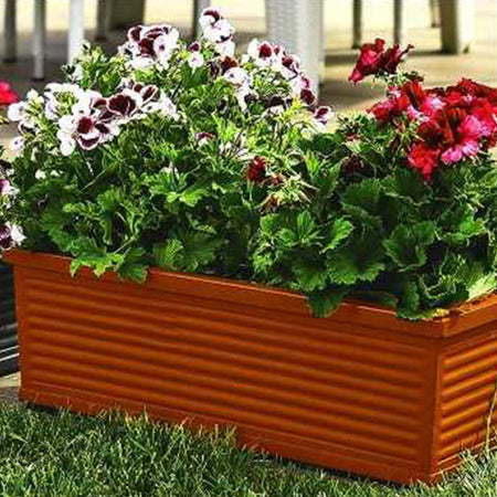 Balconiera Millerighe rettangolare in resina decorazione per fiori e piante Made in Italy