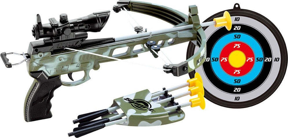 BALESTRA GIOCATTOLO PER BAMBINI CON 4 FRECCE BERSAGLIO E PORTA FRECCE CAMOUFLAGE Sport e tempo libero/Sport/Tiro con l'arco/Archi/Archi standard Trade Shop italia - Napoli, Commerciovirtuoso.it