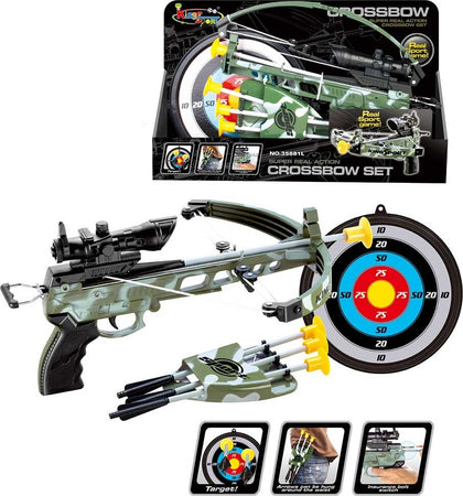 BALESTRA GIOCATTOLO PER BAMBINI CON 4 FRECCE BERSAGLIO E PORTA FRECCE CAMOUFLAGE Sport e tempo libero/Sport/Tiro con l'arco/Archi/Archi standard Trade Shop italia - Napoli, Commerciovirtuoso.it