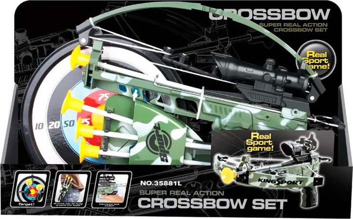BALESTRA GIOCATTOLO PER BAMBINI CON 4 FRECCE BERSAGLIO E PORTA FRECCE CAMOUFLAGE Sport e tempo libero/Sport/Tiro con l'arco/Archi/Archi standard Trade Shop italia - Napoli, Commerciovirtuoso.it