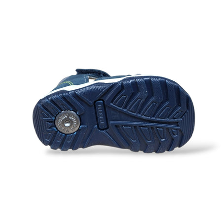 Scarpe Ragnetto Primi Passi Bambini Balocchi Ciciban Teddy Blue-Grigio – Pelle Velcro