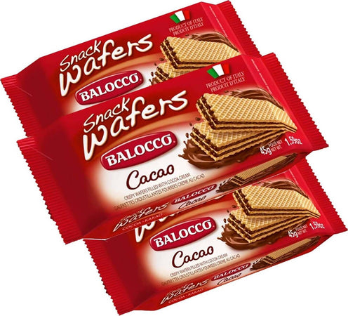 Balocco 30 X Wafer Crema Di Cacao Balocco Monoporzione Confezione Da 30 Pezzi Alimentari e cura della casa/Snack dolci e salati/Biscotti/Wafer Franco Pausa Caffè - Albano Laziale, Commerciovirtuoso.it