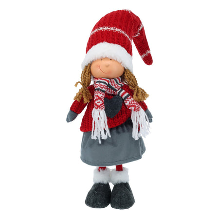 Bambola natalizia con cappello rosso decorazione per interno