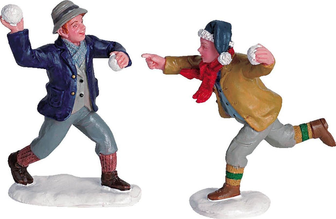 Bambini che si lanciano palle di neve set di 2 personaggi in poliresina per villaggio di Natale Casa e cucina/Decorazioni per interni/Addobbi e decorazioni per ricorrenze/Decorazioni natalizie/Oggettistica MagiediNatale.it - Altamura, Commerciovirtuoso.it
