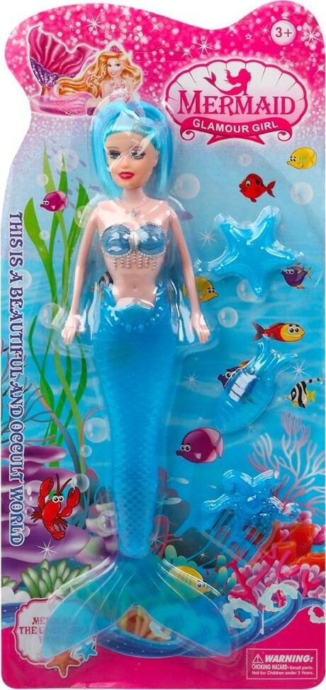 Barbie - Malibu Sirena, bambola con capelli rosa e accesory per lo styiling, funzione cambia colore in acqua, cucciolo di delfino incluso, giocattolo per bambini, 3+ anni, HRP97