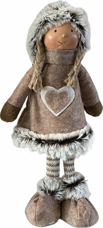 Bambolina in pezza con abito in pelliccia natalizia decorazione per ambiente marrone h 40 cm Casa e cucina/Decorazioni per interni/Addobbi e decorazioni per ricorrenze/Decorazioni natalizie/Addobbi e decorazioni/Palle e palline MagiediNatale.it - Altamura, Commerciovirtuoso.it