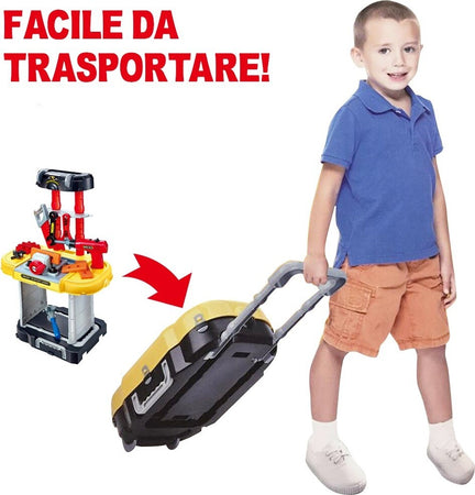 BANCO ATTREZZI LAVORO GIOCATTOLO BAMBINI RICHIUDIBILE IN TROLLEY CON TRAPANO Giochi e giocattoli/Giochi d'imitazione e accessori di travestimento/Attrezzi da lavoro Trade Shop italia - Napoli, Commerciovirtuoso.it