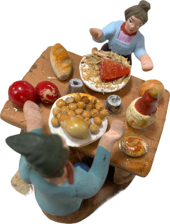 Banco con cena statuetta in terracotta artigianale per presepe napoletano da h 4 x 6 cm Casa e cucina/Decorazioni per interni/Addobbi e decorazioni per ricorrenze/Decorazioni natalizie/Presepi/Statuine e fondali per il presepe MagiediNatale.it - Altamura, Commerciovirtuoso.it