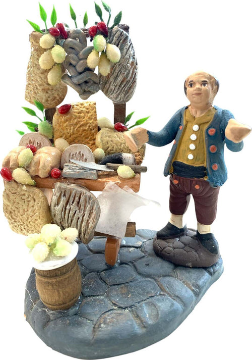 Banco con cibo statuetta in terracotta artigianale per presepe napoletano da h 7 cm Casa e cucina/Decorazioni per interni/Addobbi e decorazioni per ricorrenze/Decorazioni natalizie/Presepi/Statuine e fondali per il presepe MagiediNatale.it - Altamura, Commerciovirtuoso.it