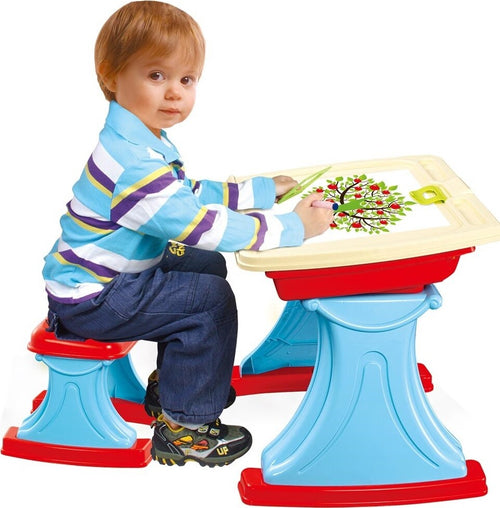 Banco Scuola Scrivania Celeste + Sedia Piano Ribaltabile Con Vano Porta Oggetti Giochi e giocattoli/Giochi educativi e scientifici/Lettura e scrittura/Giochi di ortografia e sillabazione Trade Shop italia - Napoli, Commerciovirtuoso.it