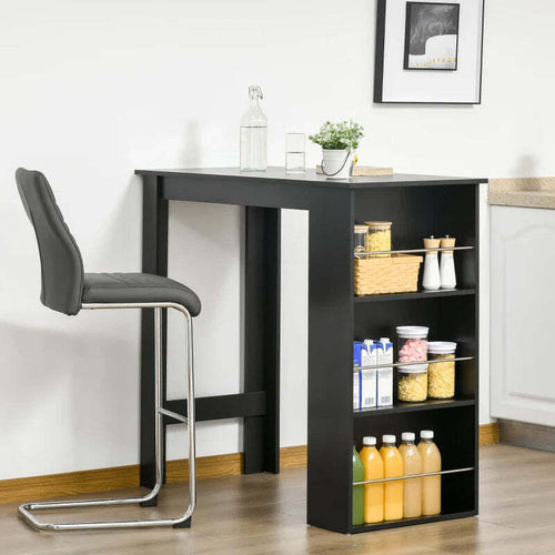 Bancone-da-Cucina-Tavolo-Alto-con-3-Mensole-in-Legno,-Tavolo-da-Bar-Cucina-Arredamento-Moderno-Casa-e-Bar,-112x57x106cm,-Nero-LK9835-390BKLK9