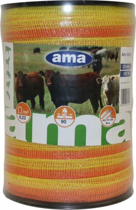 Banda per recinti elettrici da 20mm lunghezza 200m resistenza max 90kg