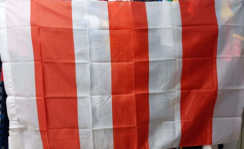 Bandiera a Righe Biancorossa Sport e tempo libero/Fan Shop/Patio prato e giardino/Bandiere per esterno Il Distintivo - Pesaro, Commerciovirtuoso.it