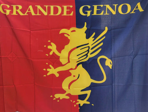 Bandiera Grande Genoa cm 100 x 150 Orizzontale Uso Interno Ed Esterno Con Fodero Per Asta Sport e tempo libero/Fan Shop/Calcio/Bandiere e gagliardetti Il Distintivo - Pesaro, Commerciovirtuoso.it