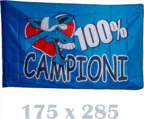 Bandiera Napoli 175x285 100% Campioni Napoletano Italia Scudetto Calcio Squadra Sport e tempo libero/Fan Shop/Calcio/Bandiere e gagliardetti Trade Shop italia - Napoli, Commerciovirtuoso.it