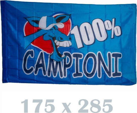 Bandiera Napoli 175x285 100% Campioni Napoletano Italia Scudetto Calcio Squadra Sport e tempo libero/Fan Shop/Calcio/Bandiere e gagliardetti Trade Shop italia - Napoli, Commerciovirtuoso.it