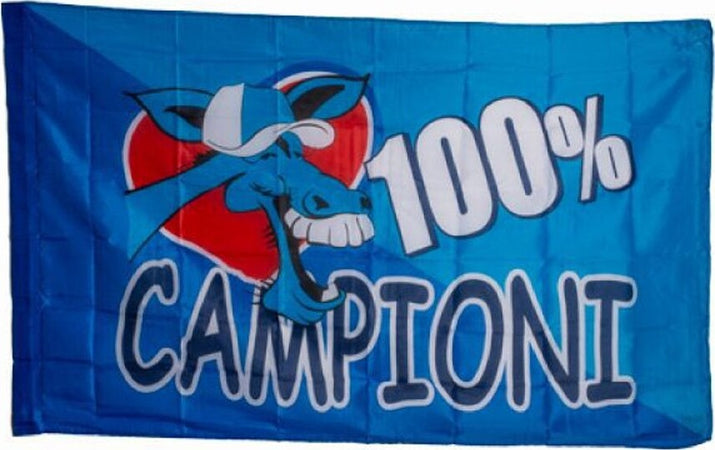 Bandiera Napoli 175x285 100% Campioni Napoletano Italia Scudetto Calcio Squadra Sport e tempo libero/Fan Shop/Calcio/Bandiere e gagliardetti Trade Shop italia - Napoli, Commerciovirtuoso.it