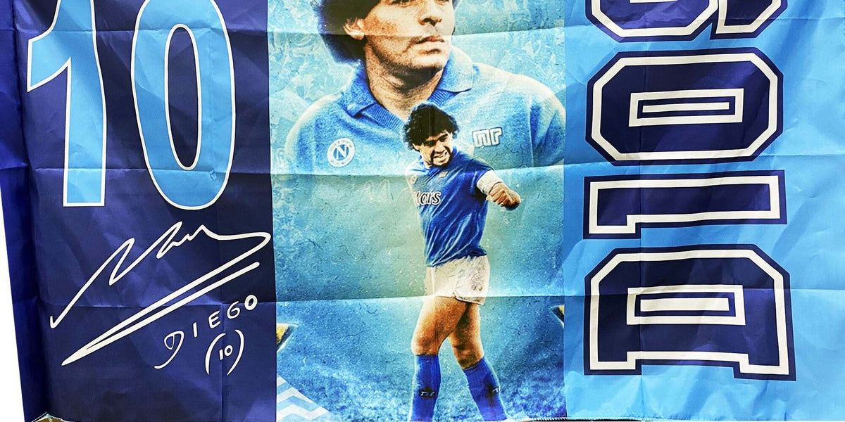 Bandiera Bandierone Diego Maradona Napoli 4° Scudetto – 3m X 1,5m – Made In Italy