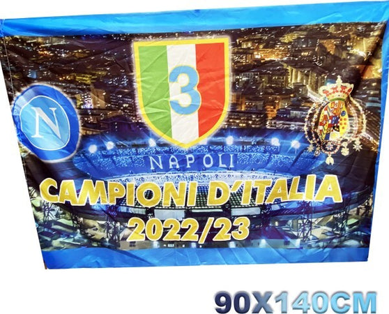 Bandiera-Napoli-Campione-D'italia-Stadio-Maradona-Città-Scudetto-Calcio-90x140cm