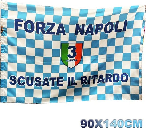 Bandiera-Napoli-Festa-3-Scudetto-2023-Forza-Napoli-Scusate-Il-Ritardo-90x140cm
