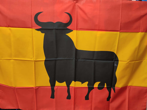 Bandiera Spagnola Con El Toro Bandiera Spagna Con Toro - Misure 100 X 150 Cm. - Poliestere 100% Estero Interno Giardino e giardinaggio/Decorazioni per il giardino/Bandiere Il Distintivo - Pesaro, Commerciovirtuoso.it