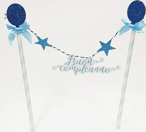 Bandierine Cannucce Torta 2 Pezzi Azzurro Buon Compleanno Decorazione Festa Prodotti per Feste Trade Shop italia - Napoli, Commerciovirtuoso.it