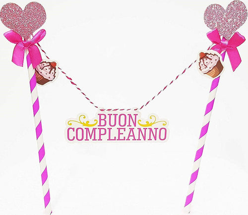 Bandierine Cannucce Torta 2 Pezzi Rosa Buon Compleanno Decorazione Festa Casa, arredamento e bricolage > Prodotti per Feste Trade Shop italia - Napoli, Commerciovirtuoso.it