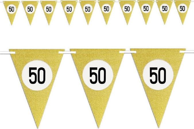 Bandierine Festa Compleanno Anniversari Set 10pz Triangolari Festone Oro 50 Anni Casa, arredamento e bricolage > Prodotti per Feste > Festoni e Palloncini Trade Shop italia - Napoli, Commerciovirtuoso.it